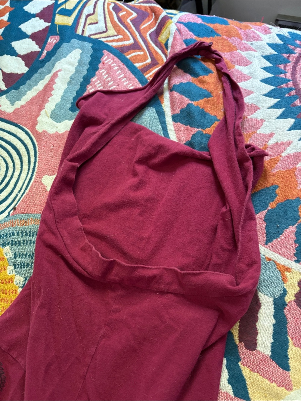 Organic cotton boho festival burgundy Halter Wide-Leg Jumpsuit Large - Picture 6 of 6